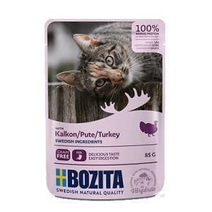 Bozita Adult Cat Dinde – Sauce aux morceaux, nourriture humide pour chat, 85 g