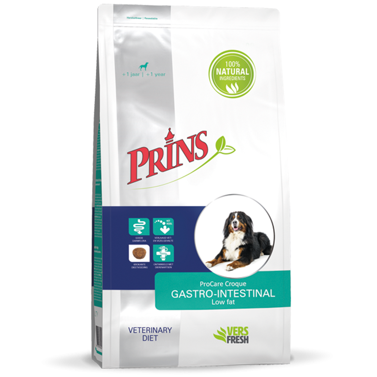 Prins ProCare Crocque Diet GASTRO-INTESTINAL Low Fat Sausā barība suņiem gremošanas traucējumiem ar lasi, 3kg