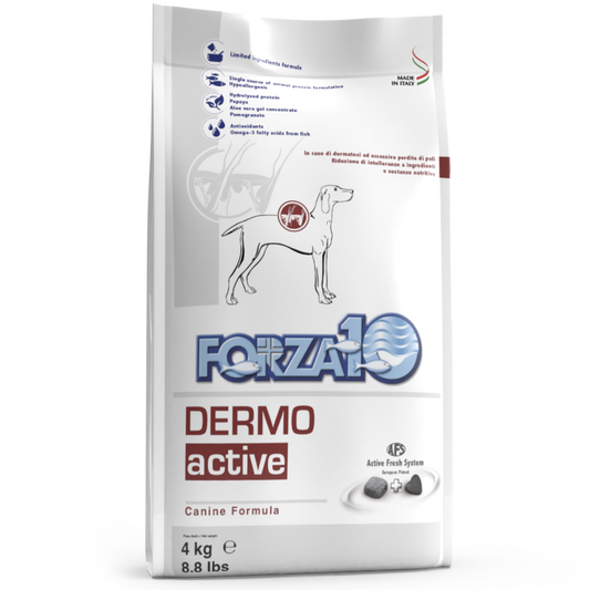 Forza10 Dermo Active Sausā barība suņiem ar zivi dermatozes gadījumā, 10kg