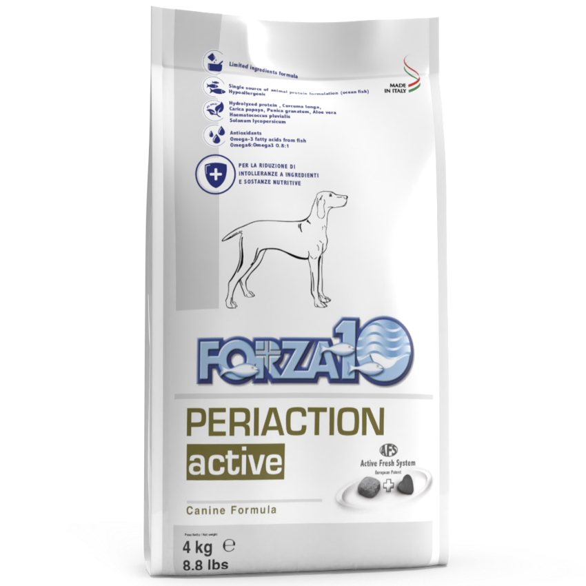 Forza10 Vuxen Hund Periaction Aktiv Torrfoder Med Fisk, 4 kg