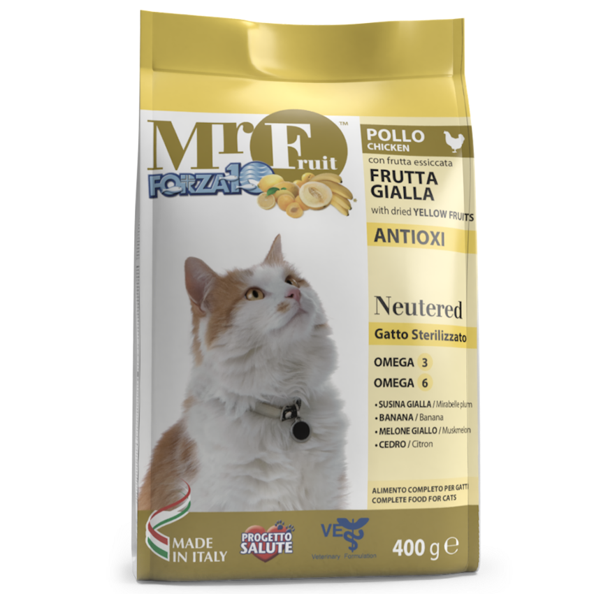 Forza10 Cat Mr. Fruit Neutered, Dry Cat Food With Chicken and Yellow Fruits, 12kg