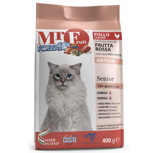 Forza10 Senior Cat Mr. Fruit Dry Food with Chicken and Red Fruits, 0,4kg
