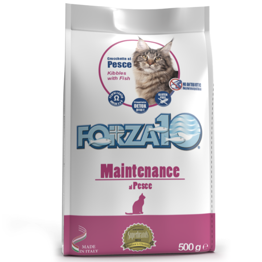 Forza10 Adult kaķiem Maintenance Sausā barība kaķiem ar zivi, 0,5kg