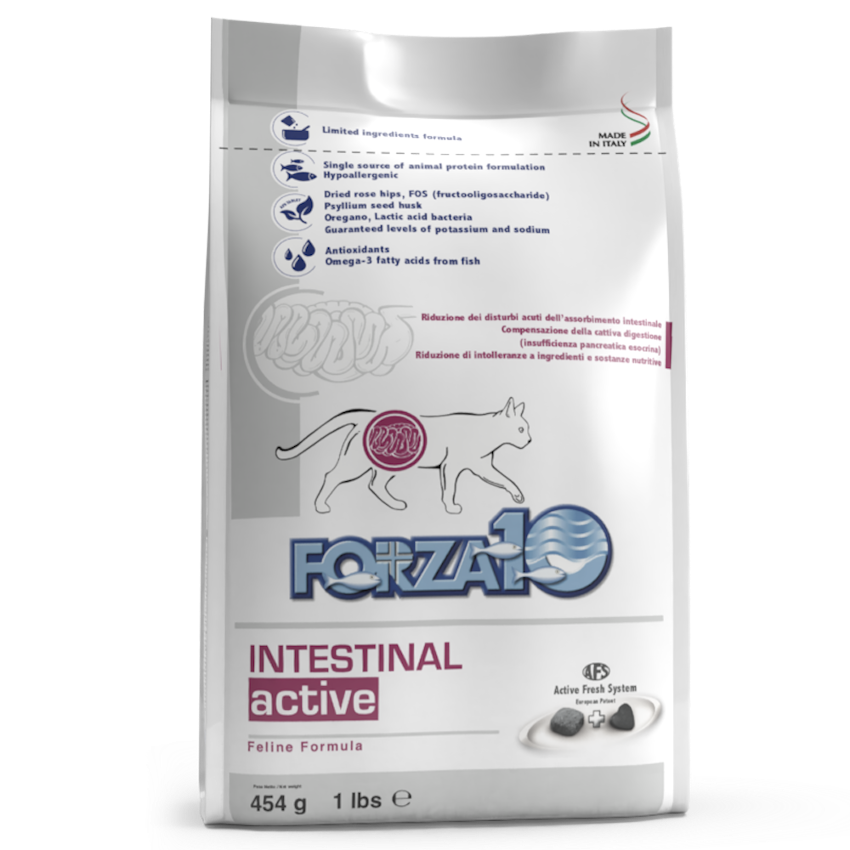 Forza10 Adult Cat Dry Food Intestinal Active With Fish, 454g