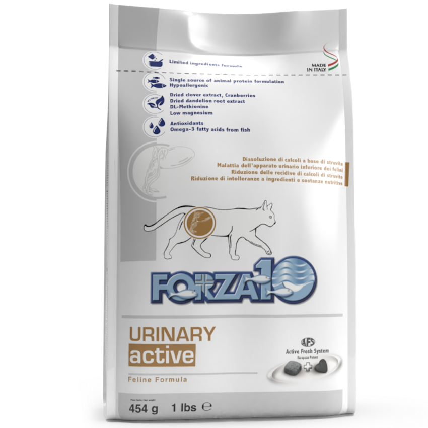 Forza10 Urinary Active Sausā barība kaķiem ar zivi urīnceļu atbalstam, 454g