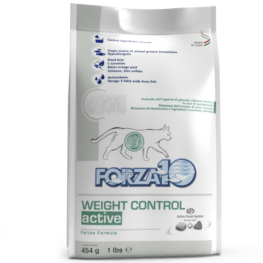 Forza10 Adult Cat Weight Control Active, Dry Cat Food With Fish, 454 g