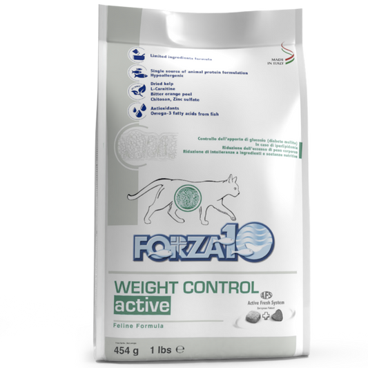 Forza10 Adult Cat Weight Control Active, Dry Cat Food With Fish, 454 g