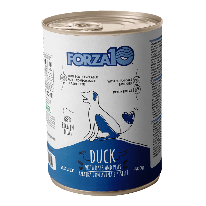Forza10 Adult Dog Maintenance Wet Dog Food With Duck, Oats and Peas, 400 g