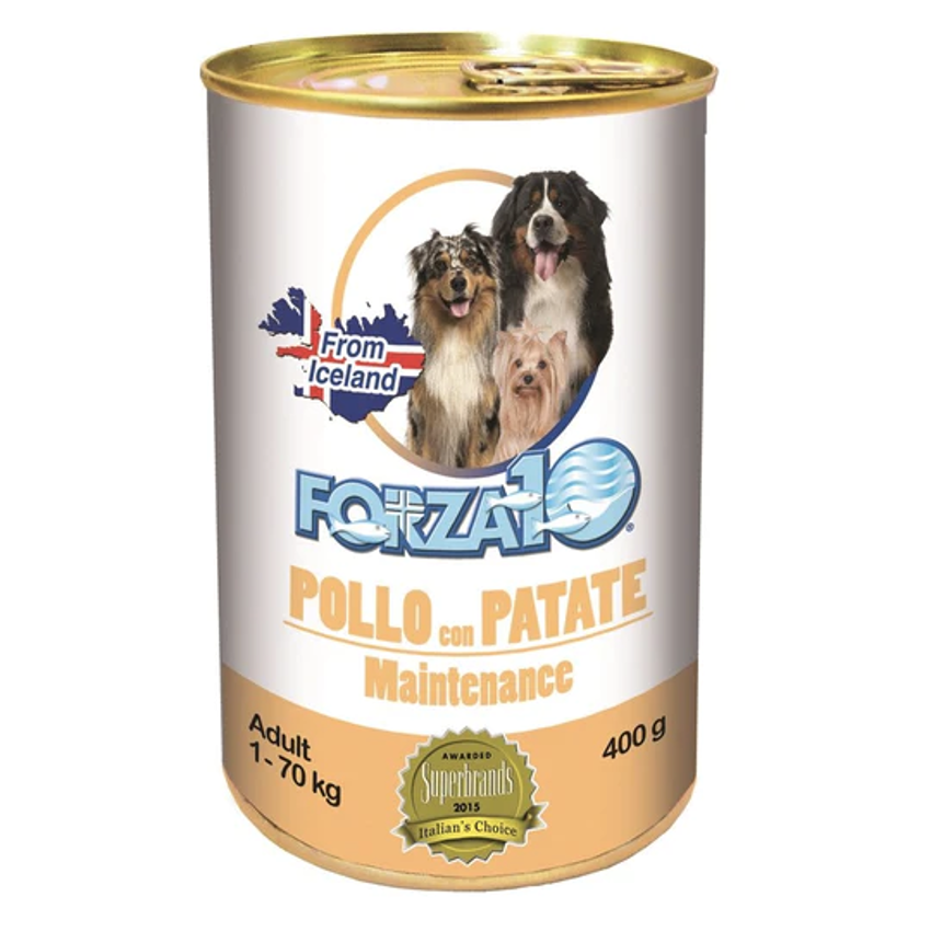 Forza10 Underhåll Våt Hundmat för Vuxna med Kyckling och Potatis, 400g