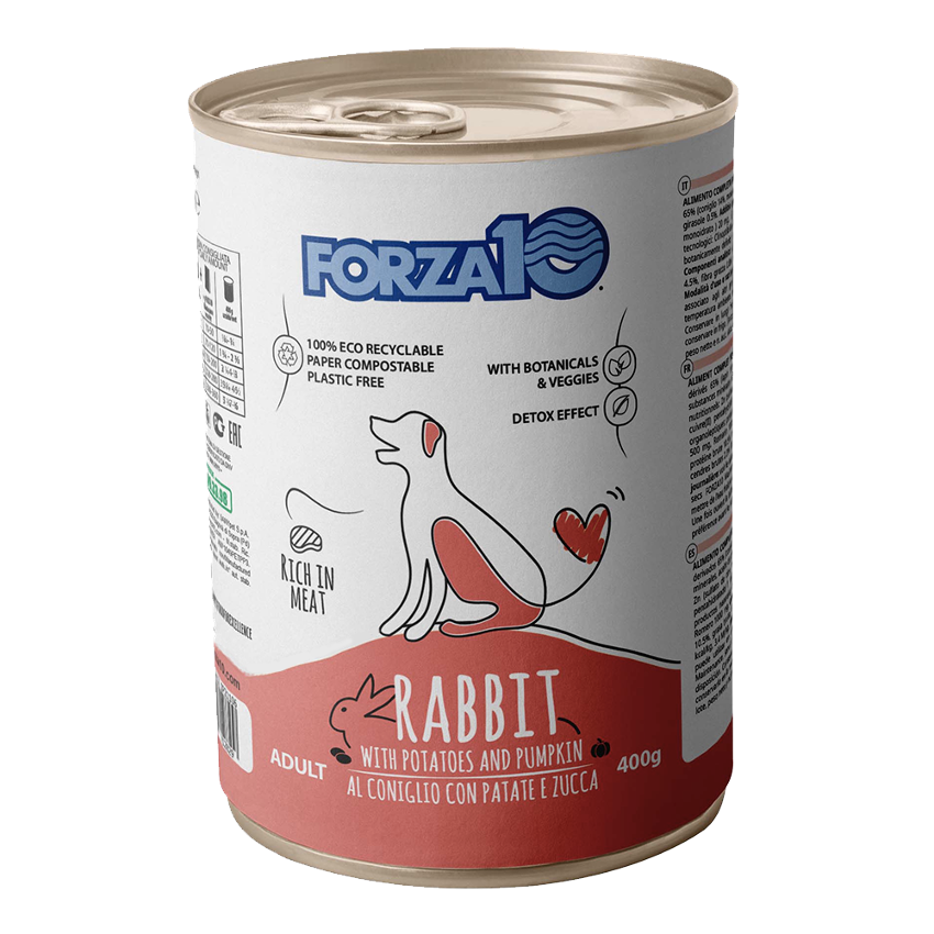 Forza10 Adult Dog Maintenance Wet Dog Food Rabbit, Potatoes and Pumpkin, 400 g