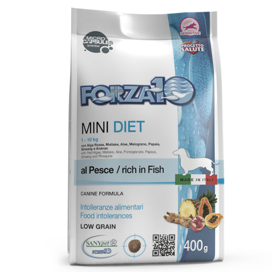 Forza10 Mini Diet Sausā barība suņiem ar zivi, 400 g