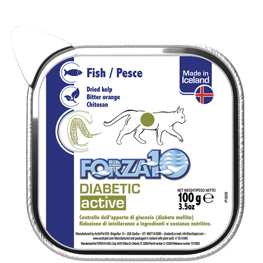 Forza10 Diabetic ActiWet mitrā barība kaķiem ar zivi cukura diabēta gadījumā, 100g