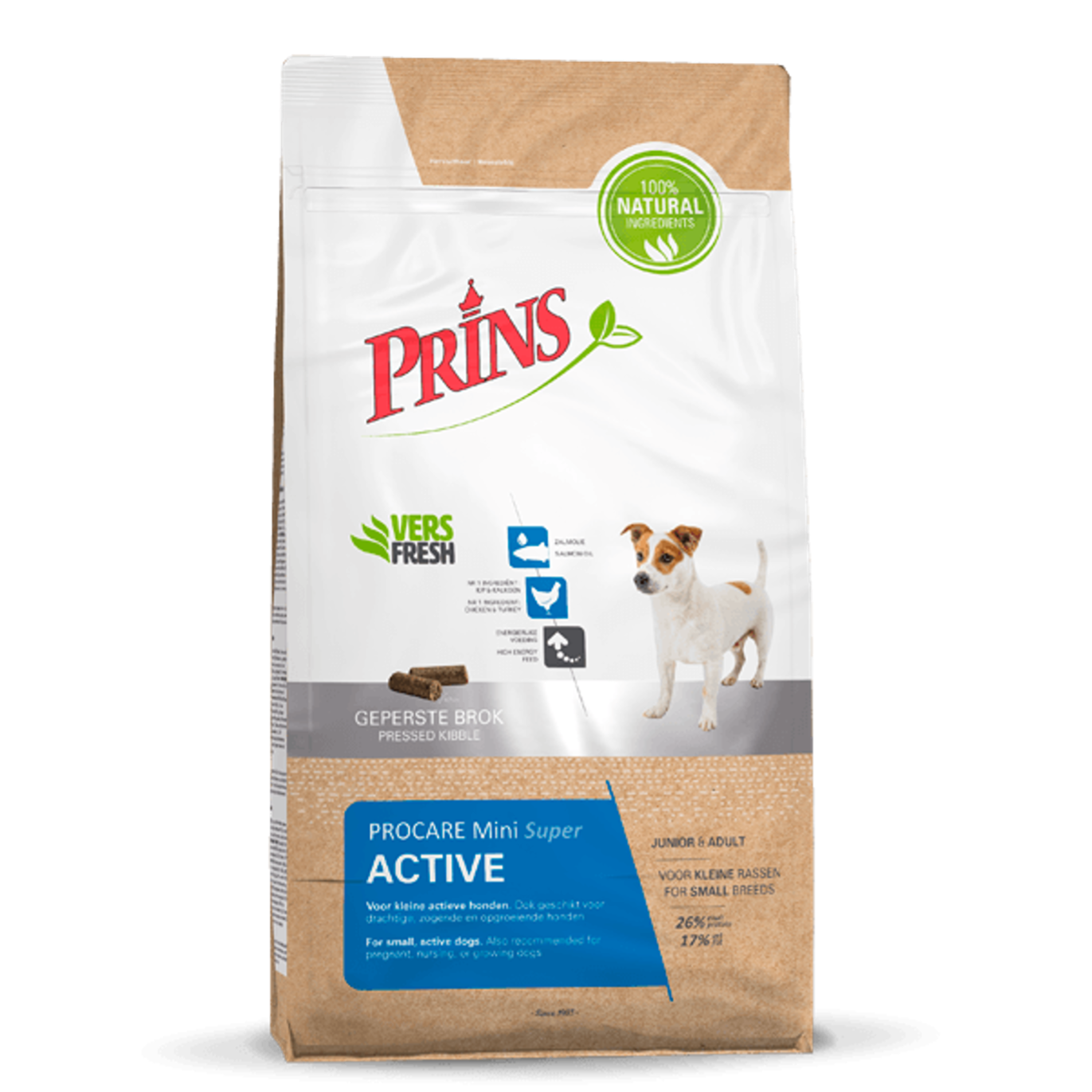 Prins ProCare MINI SUPER ACTIVE Dry Dog Food With Chicken, 15kg